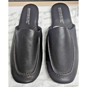 Spring Step Men Nigel Leather Slipper Black Nubuck‎ EU 46 / US 12-12.5 NEW